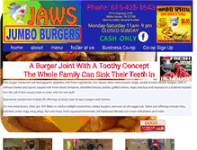Tablet Screenshot of jawsjumboburgers.net